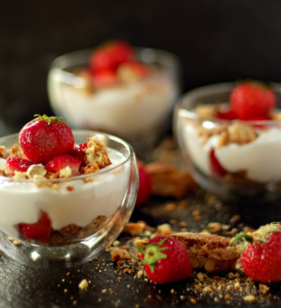 Unser italienisches Menü - als Dolci: Leichte Quark-Joghurt-Creme mit ...