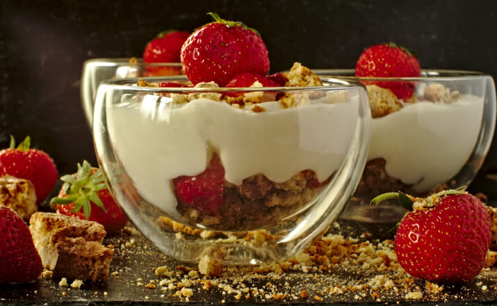 Unser italienisches Menü - als Dolci: Leichte Quark-Joghurt-Creme mit ...