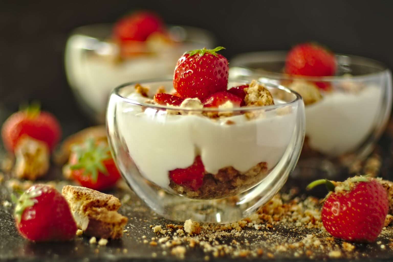 Unser italienisches Menü - als Dolci: Leichte Quark-Joghurt-Creme mit ...